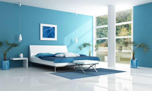 Синий - модный цвет в дизайне интерьера