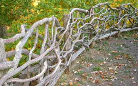 Забор из веток деревьев
